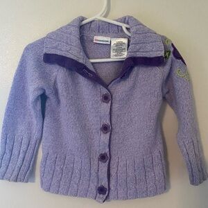 Vtg ‘80’s Toddler’s Sweater w/Floral & Vine Embroidery. Natural Fibers. XLNT